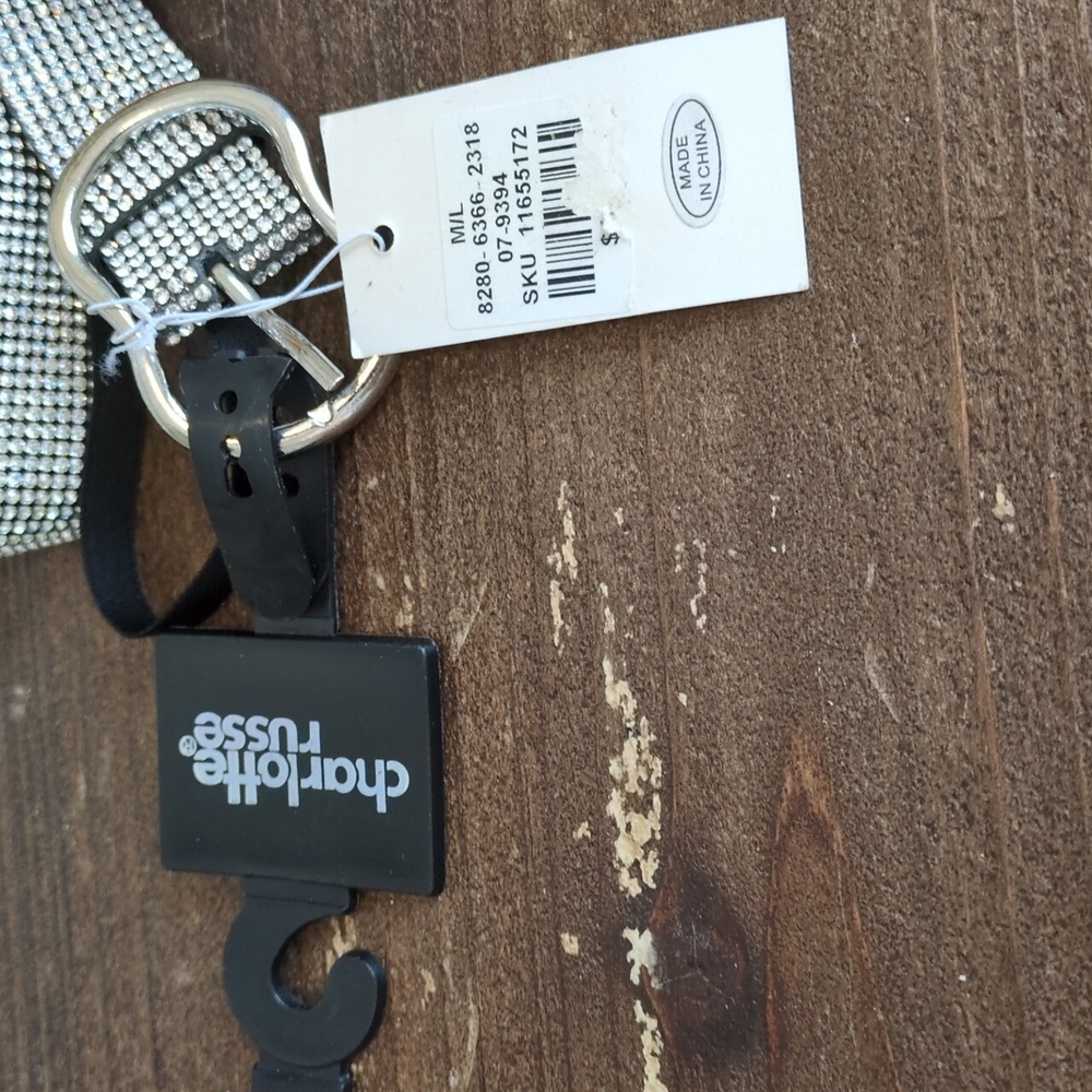 Charlotte Russe Silver Rhinestone Belt M/L - Picture 2 of 6